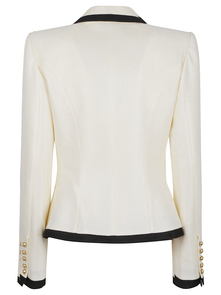 Balmain Natté Jacket With Italian Tailored Collar And Gold-Tone Buttons