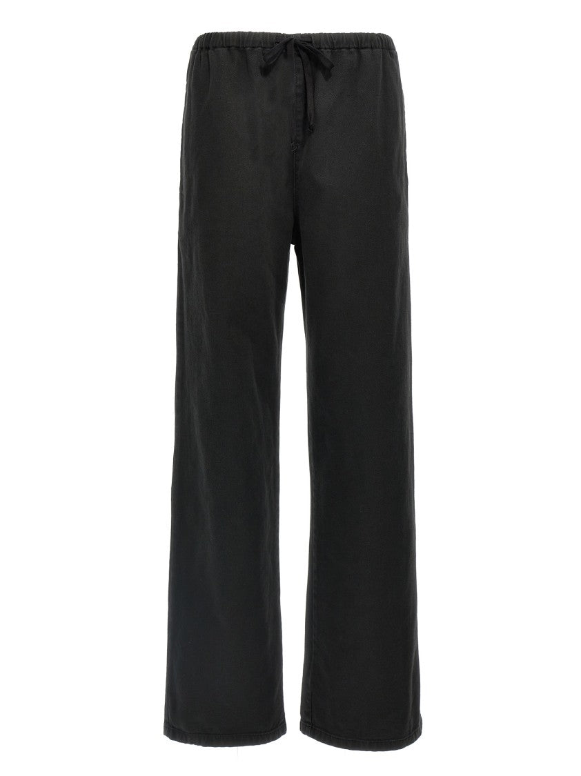 Mm6 By Maison Margiela Delavé Cotton Drawstring Pants With Signature Detailing