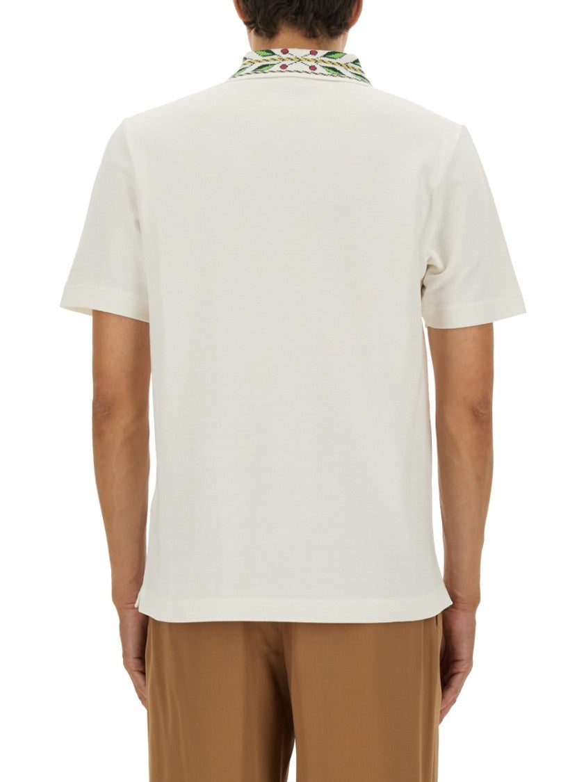 Casablanca "Classic Laurel" Pique Polo Shirt