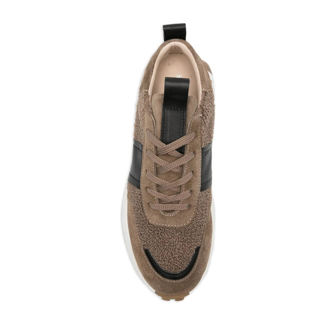 Sergio Moretti Beige Leather Chunky Outsole Sneakers