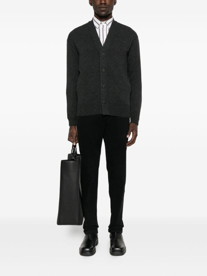 Gran Sasso Chunky Knit Cardigan With V-Neckline