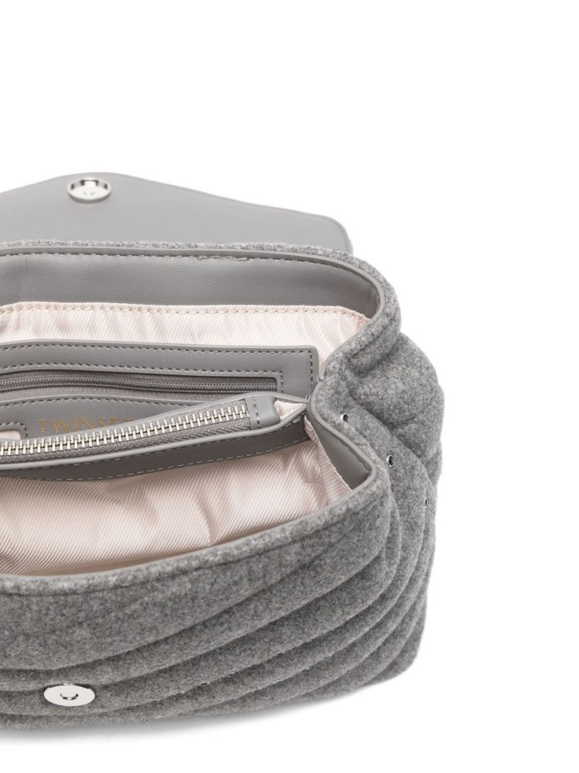 Twin-Set Medium Quilted Chevron Bag With Metal Eyelet Detailing