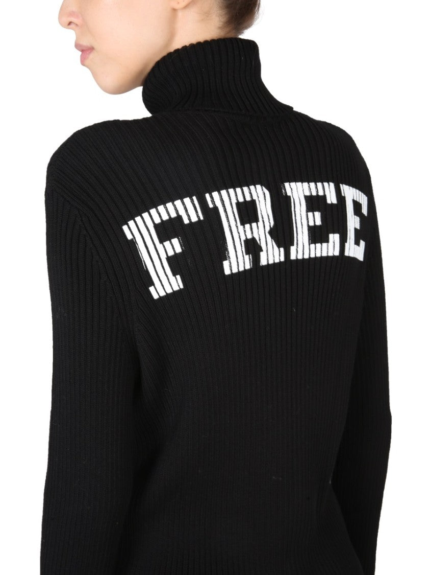 Balenciaga Textured Knit Turtleneck With High Collared Elegance