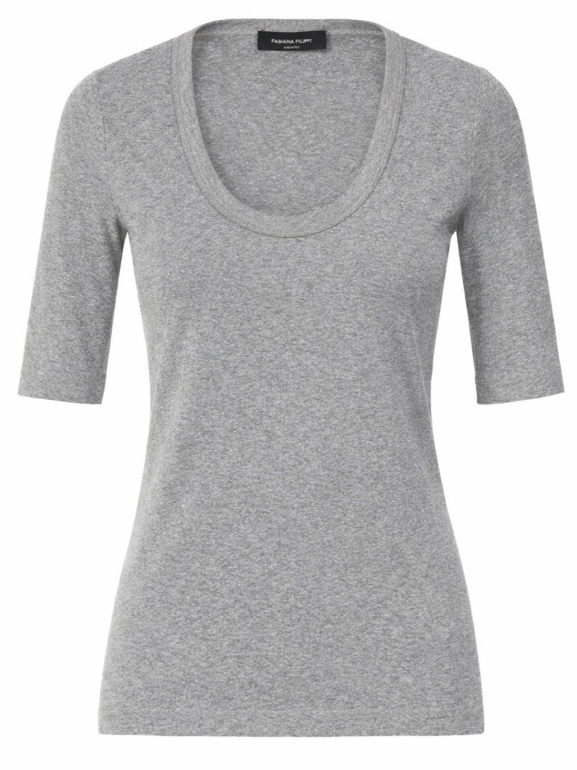 Fabiana Filippi Cotton Fitted Heathered T-Shirt