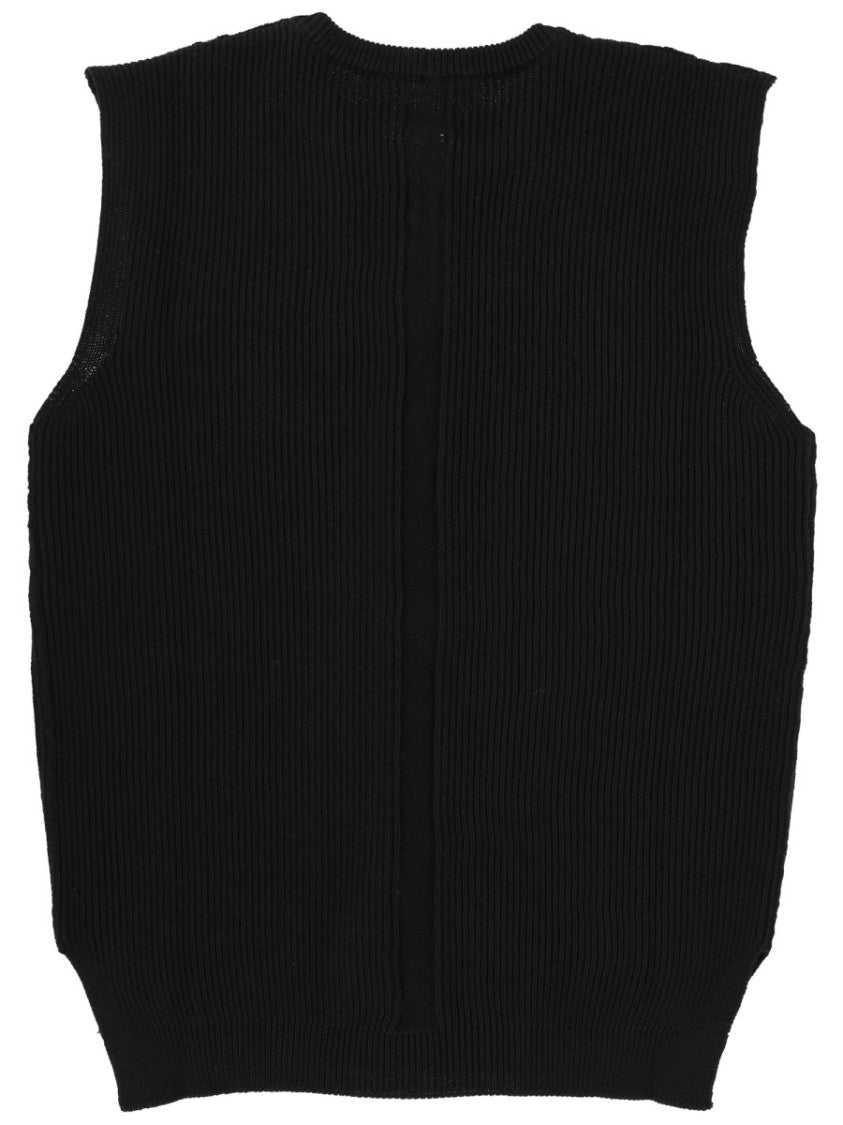 Rick Owens Neutrals Sleeveless Ribbed New Wool Tank Top