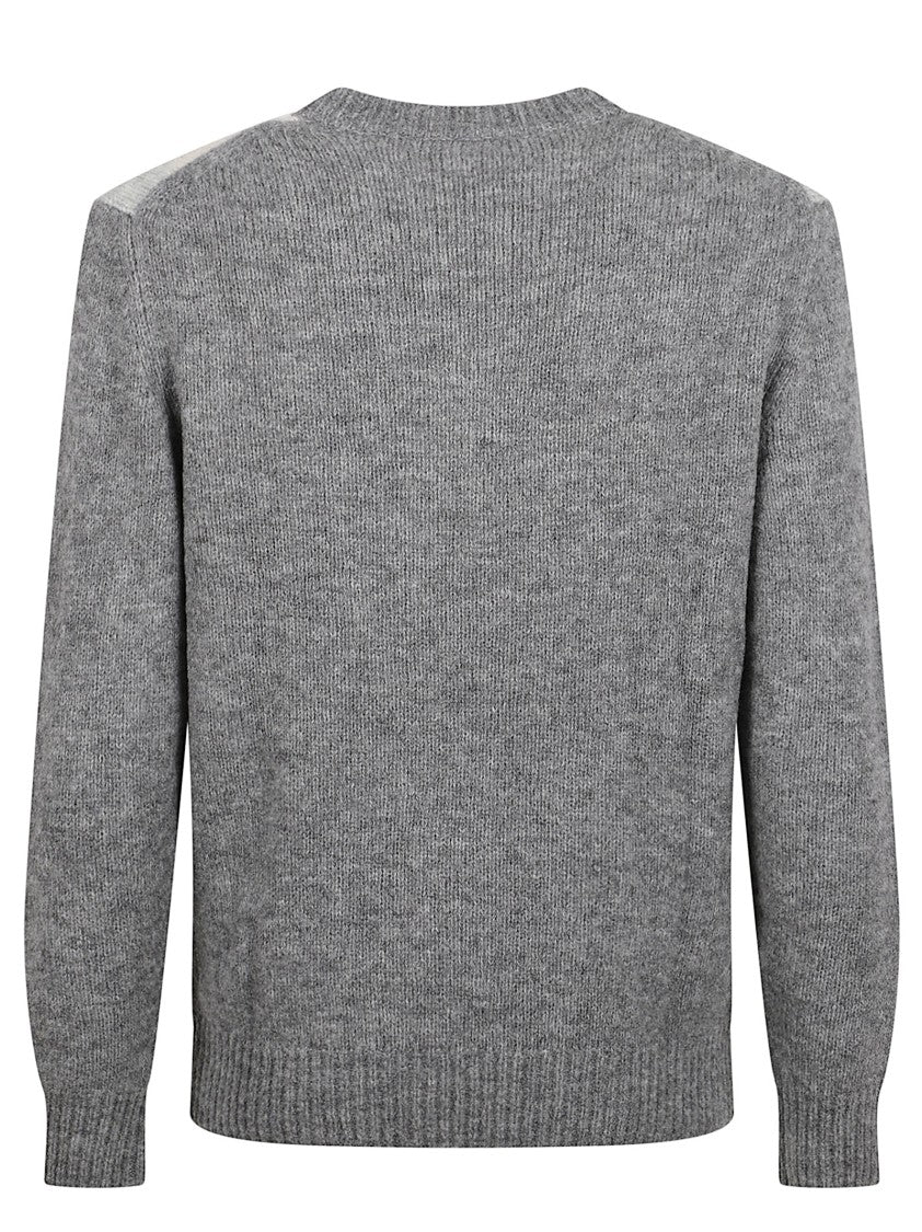 Ballantyne Geometric Pattern Knit Sweater With Classic Crew Neckline