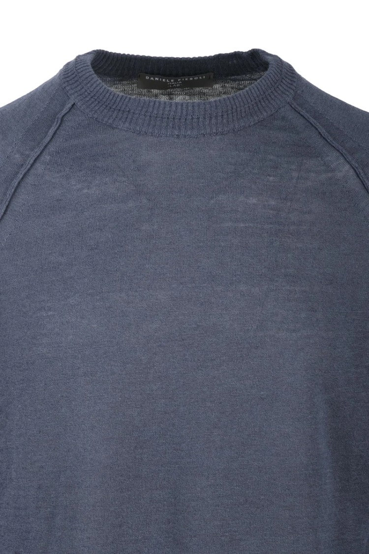 Daniele Fiesoli Grey Raglan Linen Cotton Pullover