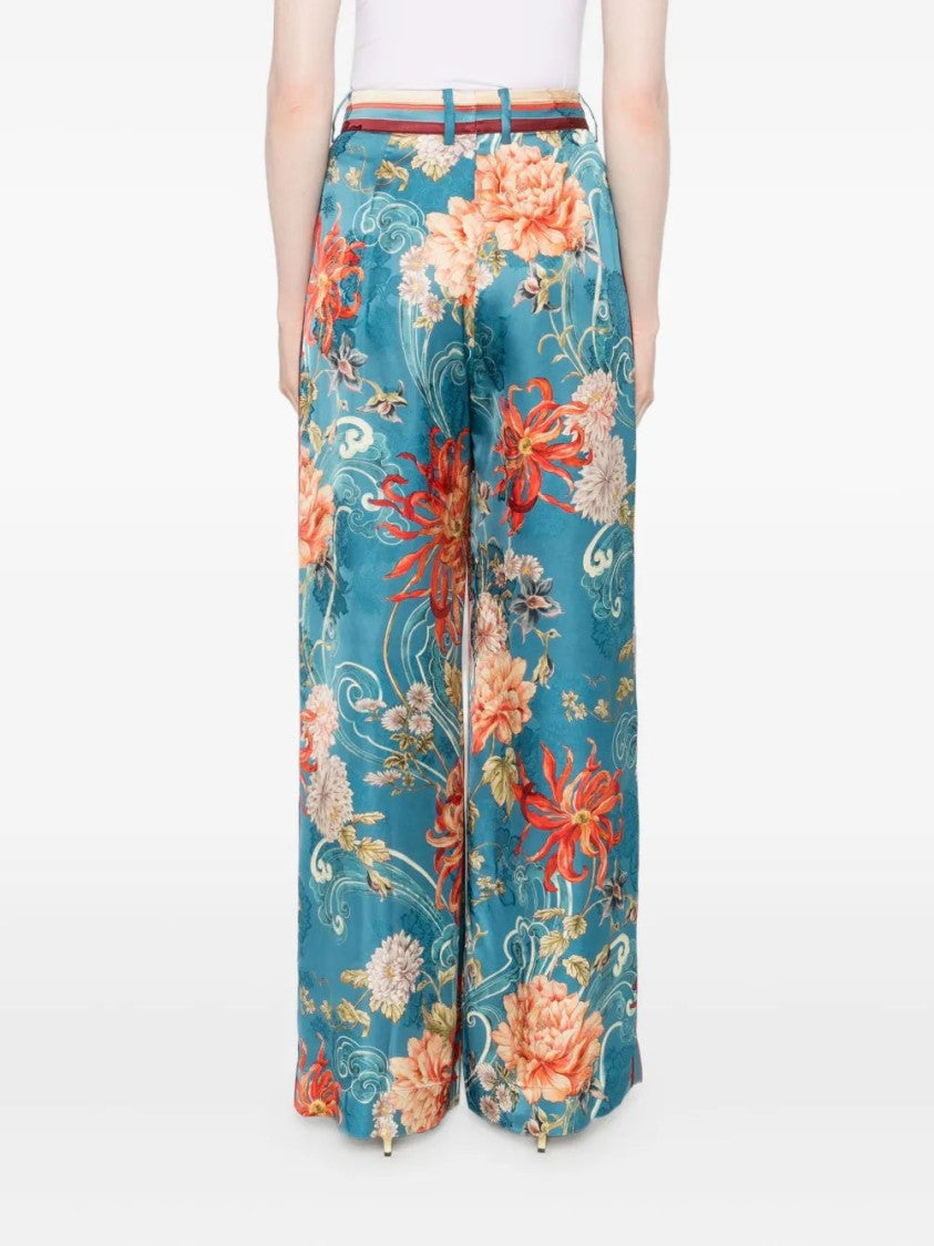 Alemais Floral-Print Pleated Trousers