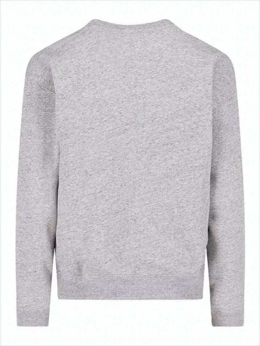 Polo Ralph Lauren Heather Grey Long-Sleeve Crewneck Sweatshirt With Ribbed Details