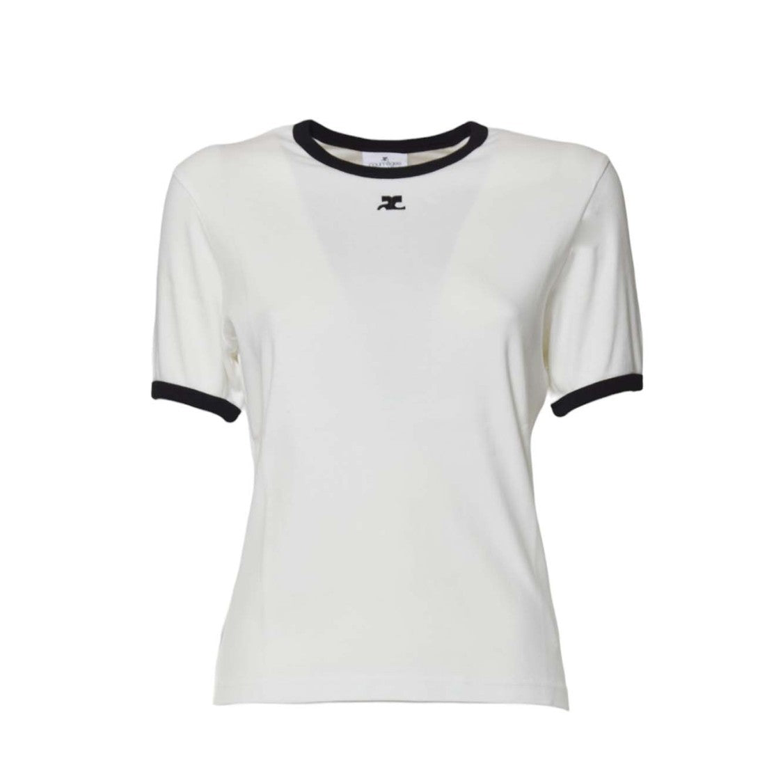 Courrèges Cotton Jersey T-Shirt With Contrasting Trim