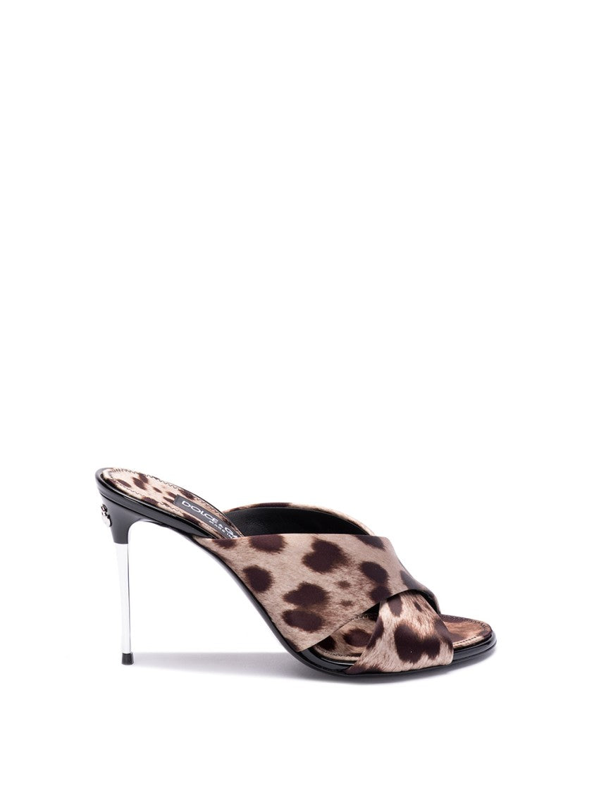 Dolce & Gabbana Leopard Print Sandals With Twisted Upper