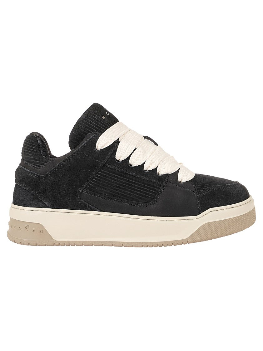 Hogan H667 Sporty Black Sneakers With Leather