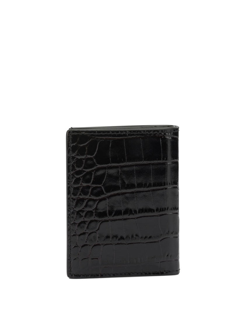 Tom Ford Crocodile-Effect Folding Card Holder
