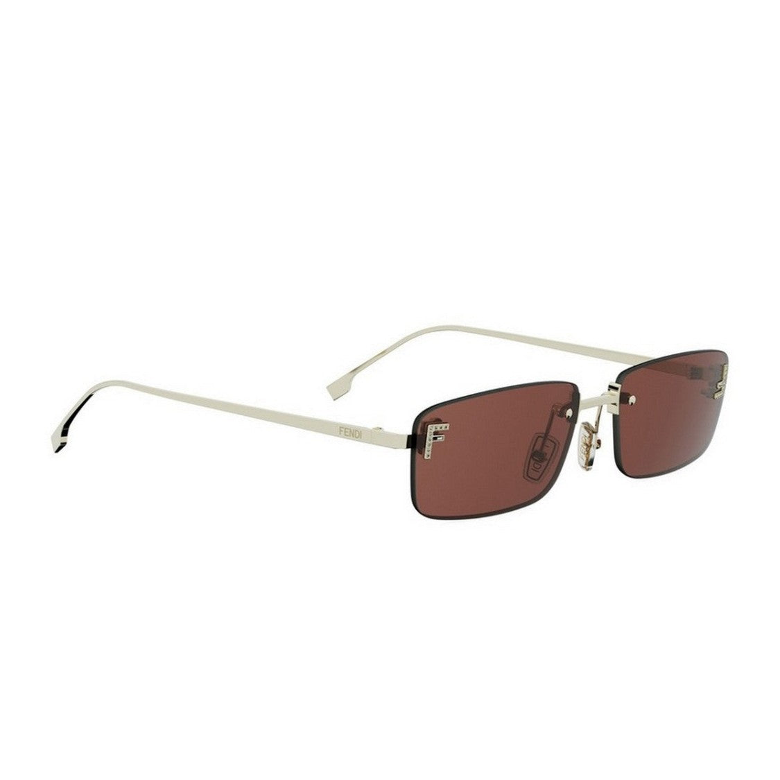 Fendi Gold Fendi First Crystal Rimless Sunglasses