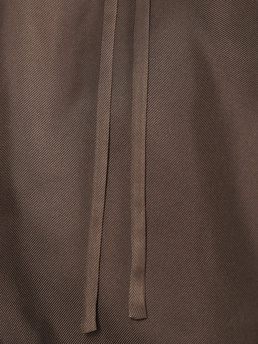 Loulou Studio Hooded Silk Shirt With Drawstring Closure