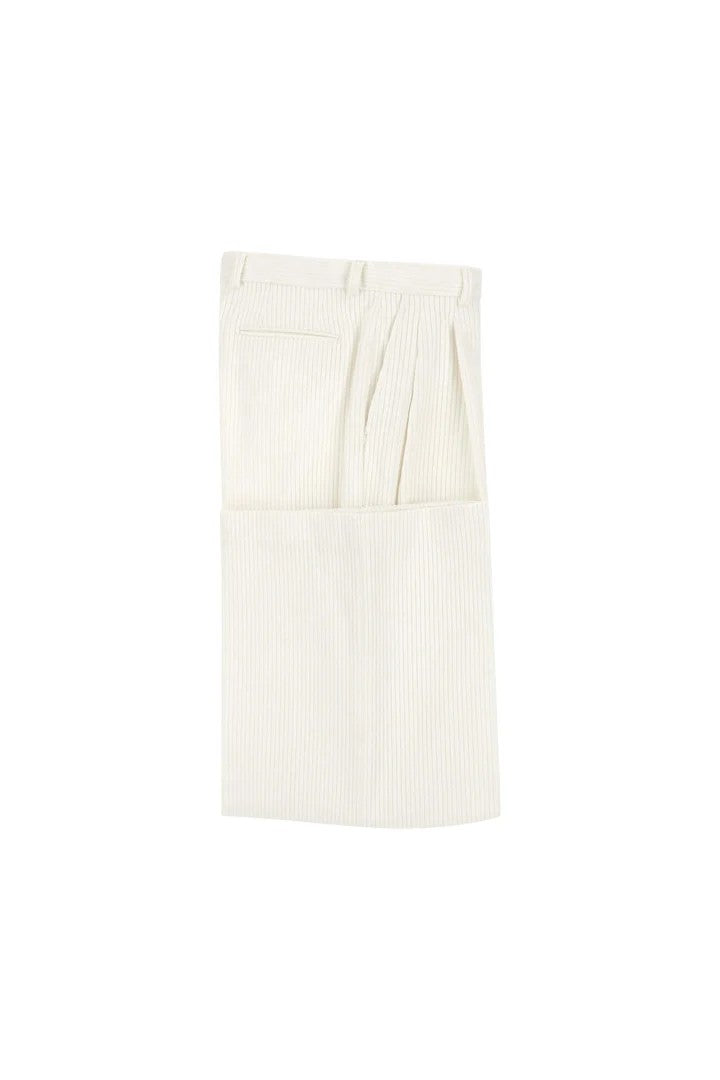 L.B.M. 1911 High-Waist Wide-Leg Pants With Ribbed Texture