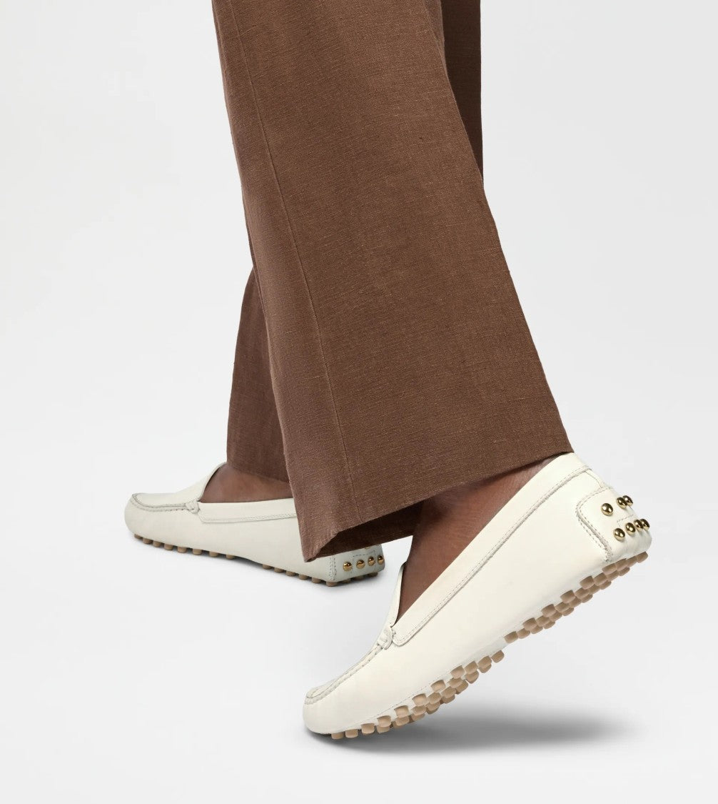 Tod's Gommino 22L Calfskin Slide Loafers – White
