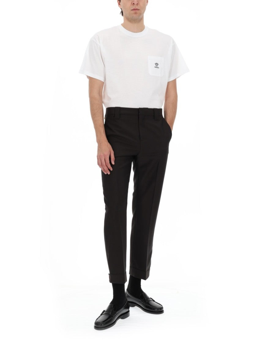 Versace White Small Chest Pocket Logo T-Shirt