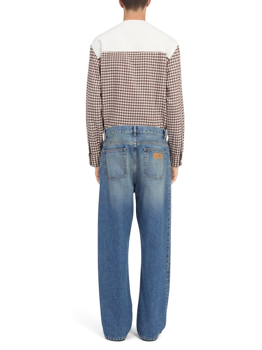 Mm6 By Maison Margiela Wide-Leg Denim Trousers With Five-Pocket Design