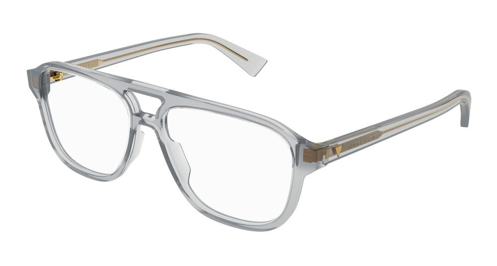 Bottega Veneta Grey Translucent Acetate Square Eyeglasses