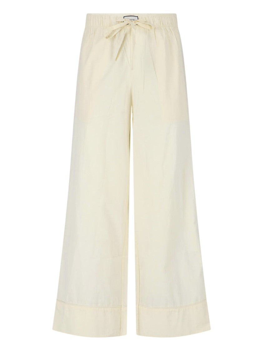 Entire Studios Cream Lounge Wide-Leg Cotton Trousers
