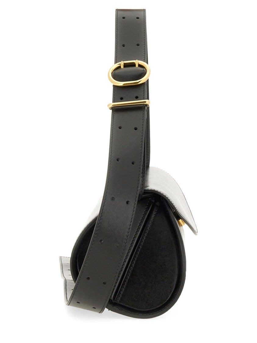 Jil Sander Black Cannoli Calfskin Elongated Bag