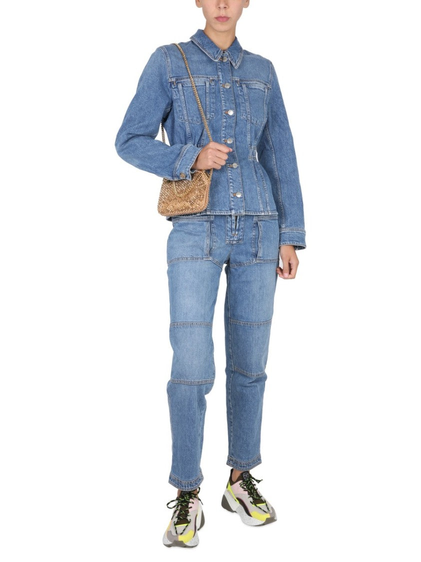 Stella Mccartney Fitted Denim Jacket With Classic Collar