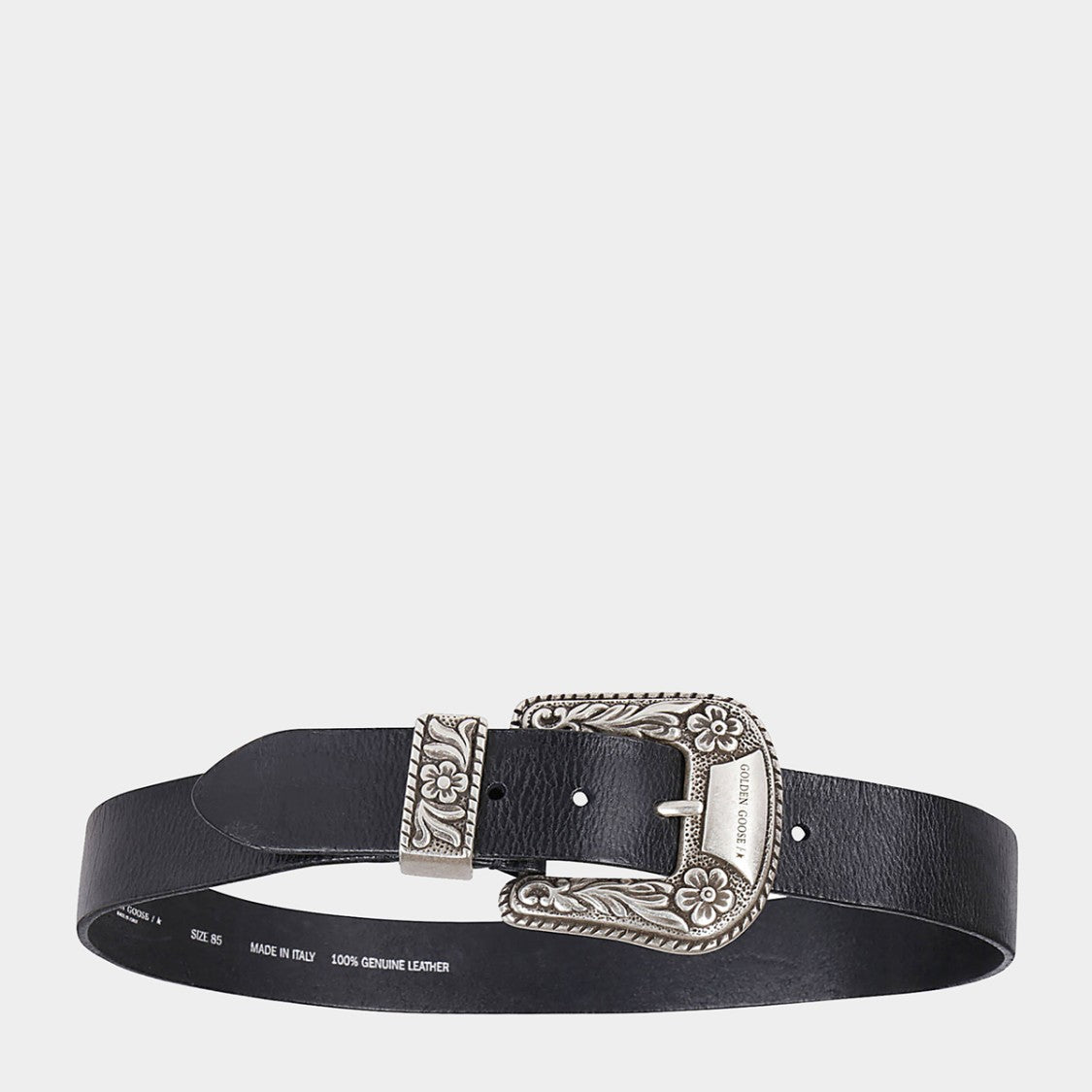 Golden Goose Adjustable Black Leather Belt