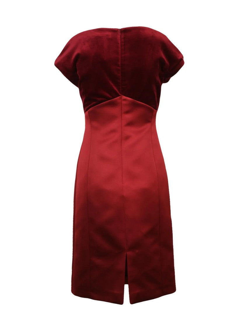 Max Mara Kuban Dress With Velvet Bodice And Fitted Cotton Skirt