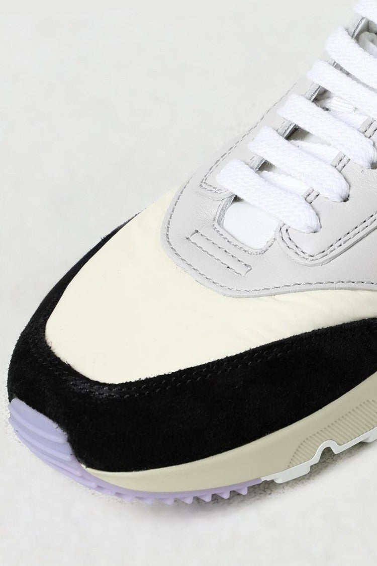 Saint Laurent Grey Multi-Tone Paneled Suede Low-Top Sneakers