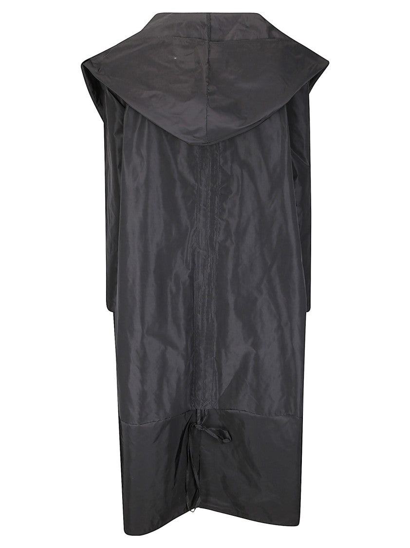 Hira Oversized Black Hooded Trench Coat