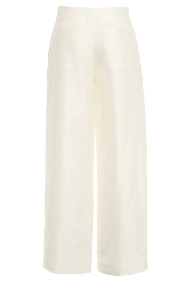 Staud Ivory Pierre Straight-Leg Wool-Blend Formal Pants