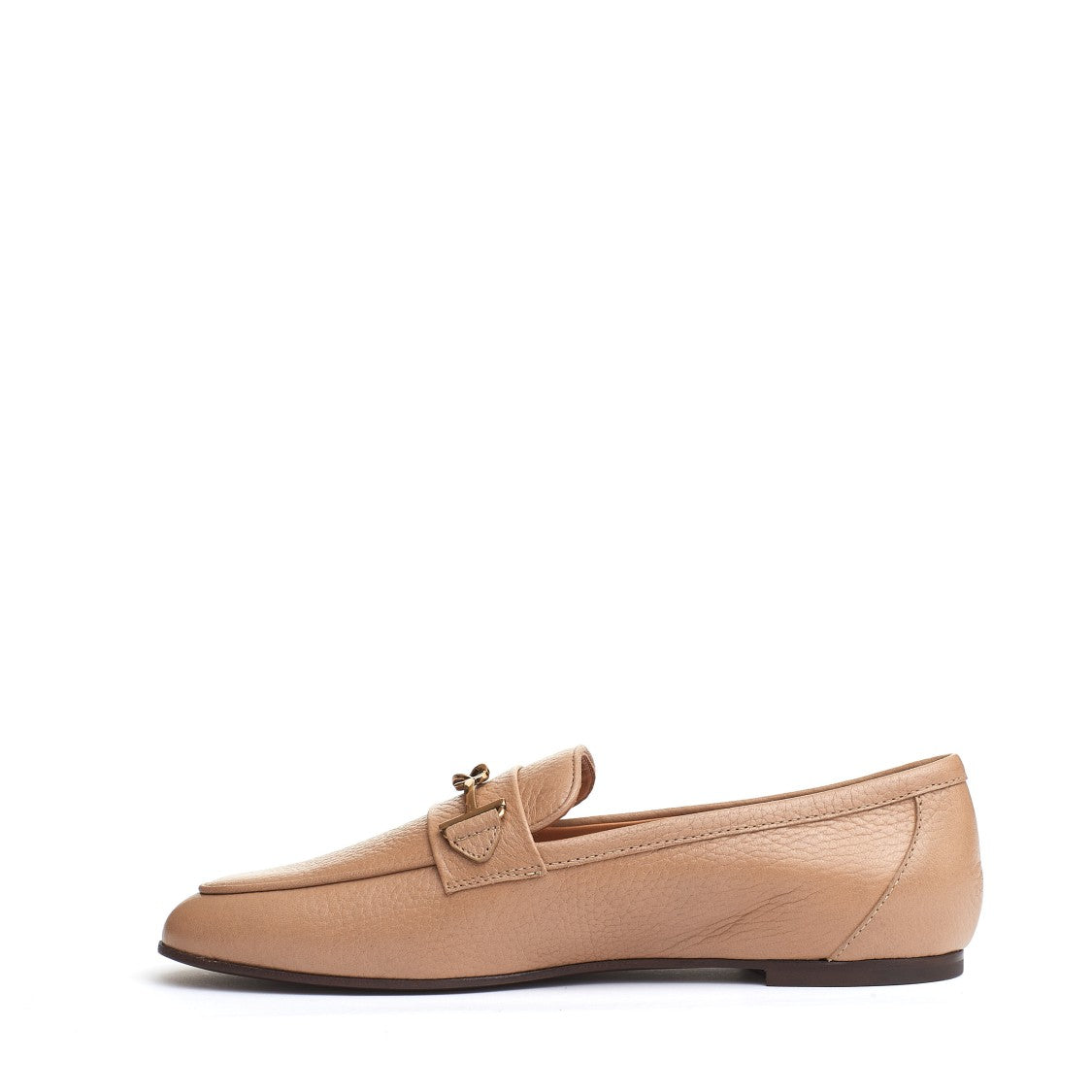 Tod's Beige Leather Buckle Moccasin