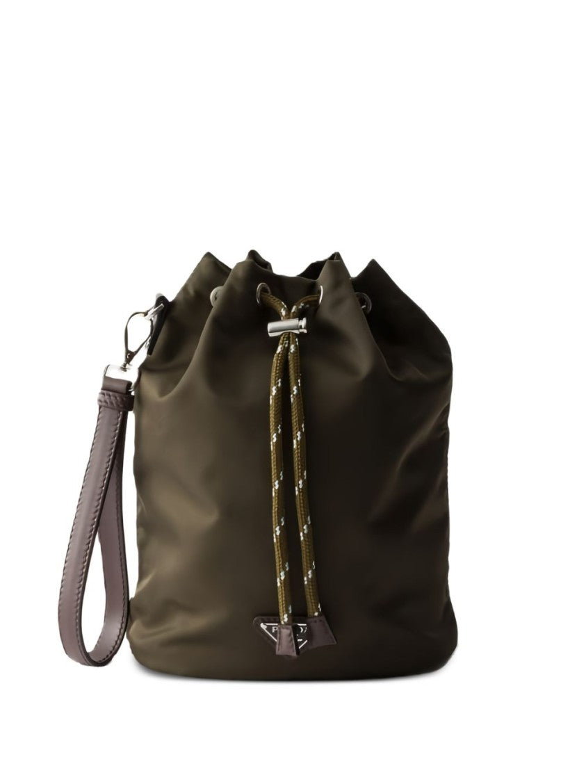 Prada Drawstring Bucket Bag With Matte Finish