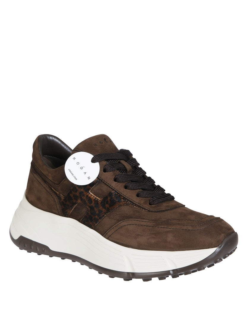 Hogan H669 Allacciato H Dark Brown Suede Sneakers
