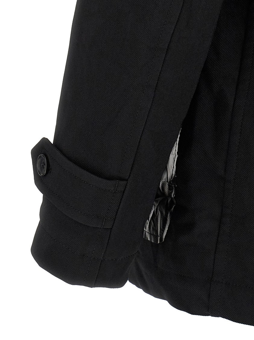 Comme Des Garçons Double-Breasted Canvas Caban Jacket With Quilted Lining