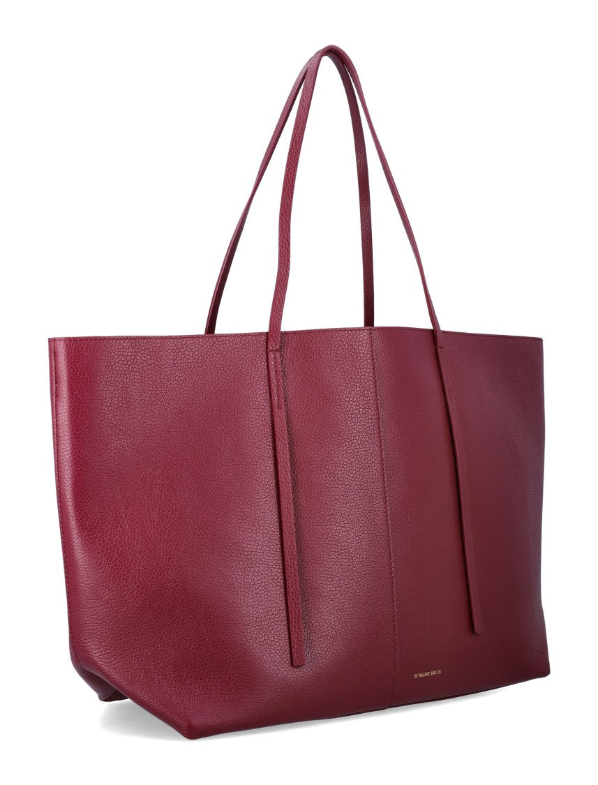 By Malene Birger Abilla Oversized Leather Burgundy Tote