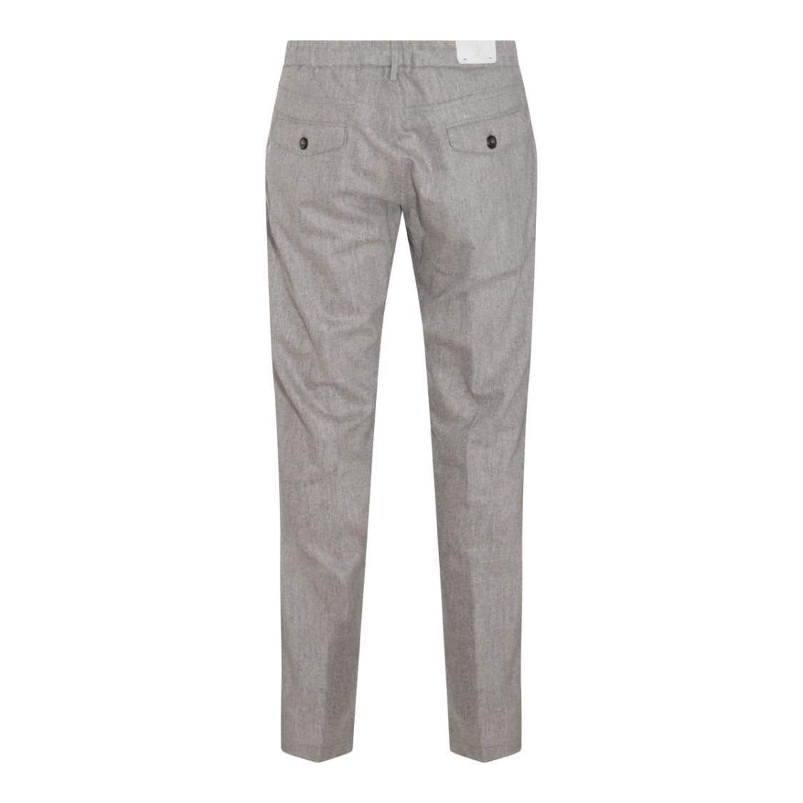 Eleventy Mélange Tapered Straight-Leg Pants Elastic Waistband Wool-Blend - Grey