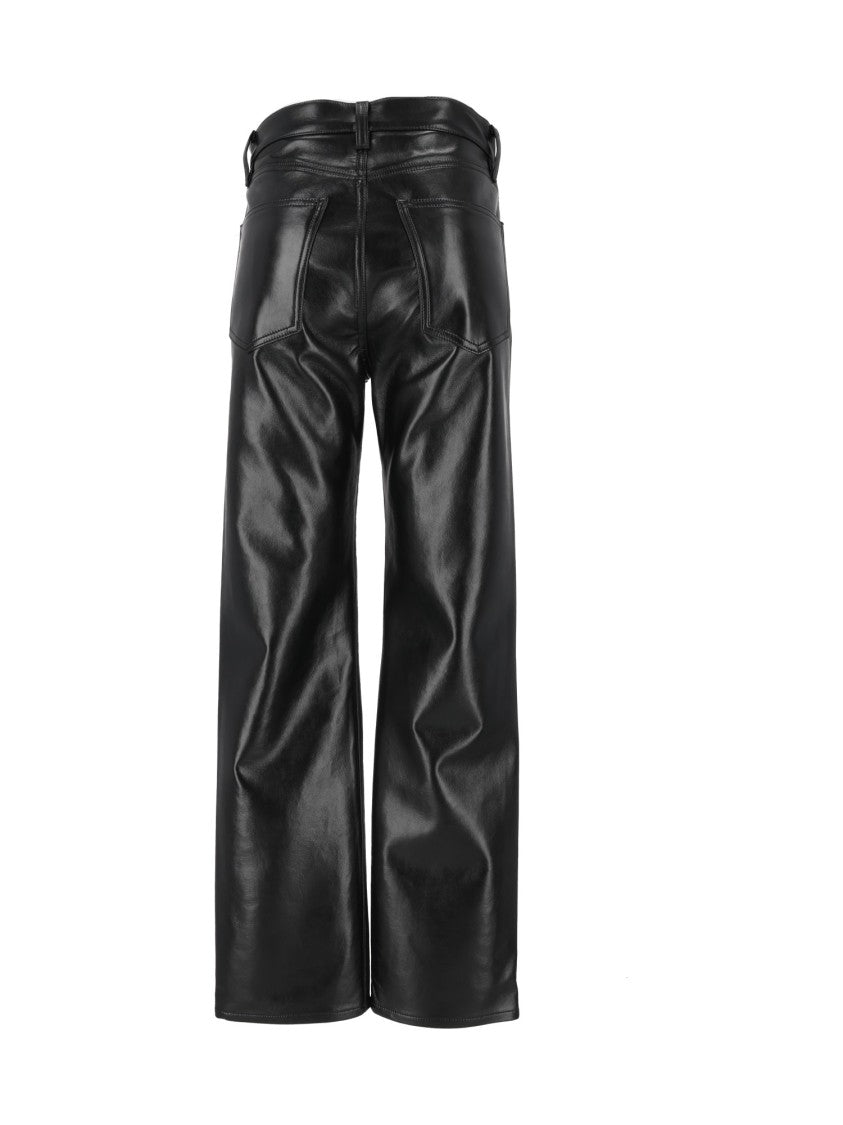 Agolde High-Rise Vintage-Inspired Black Recycled Leather Pants