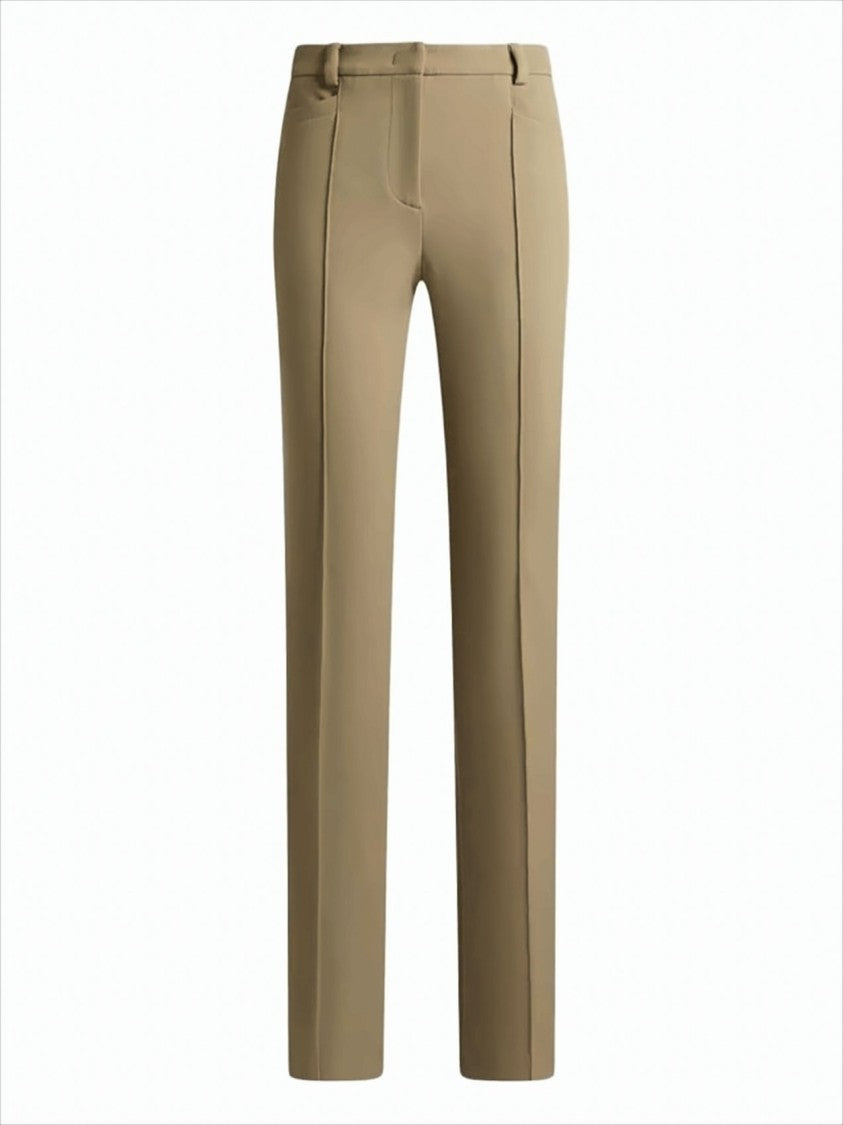 Etro High-Waisted Fit-And-Flare Trousers With Textured Front Seam