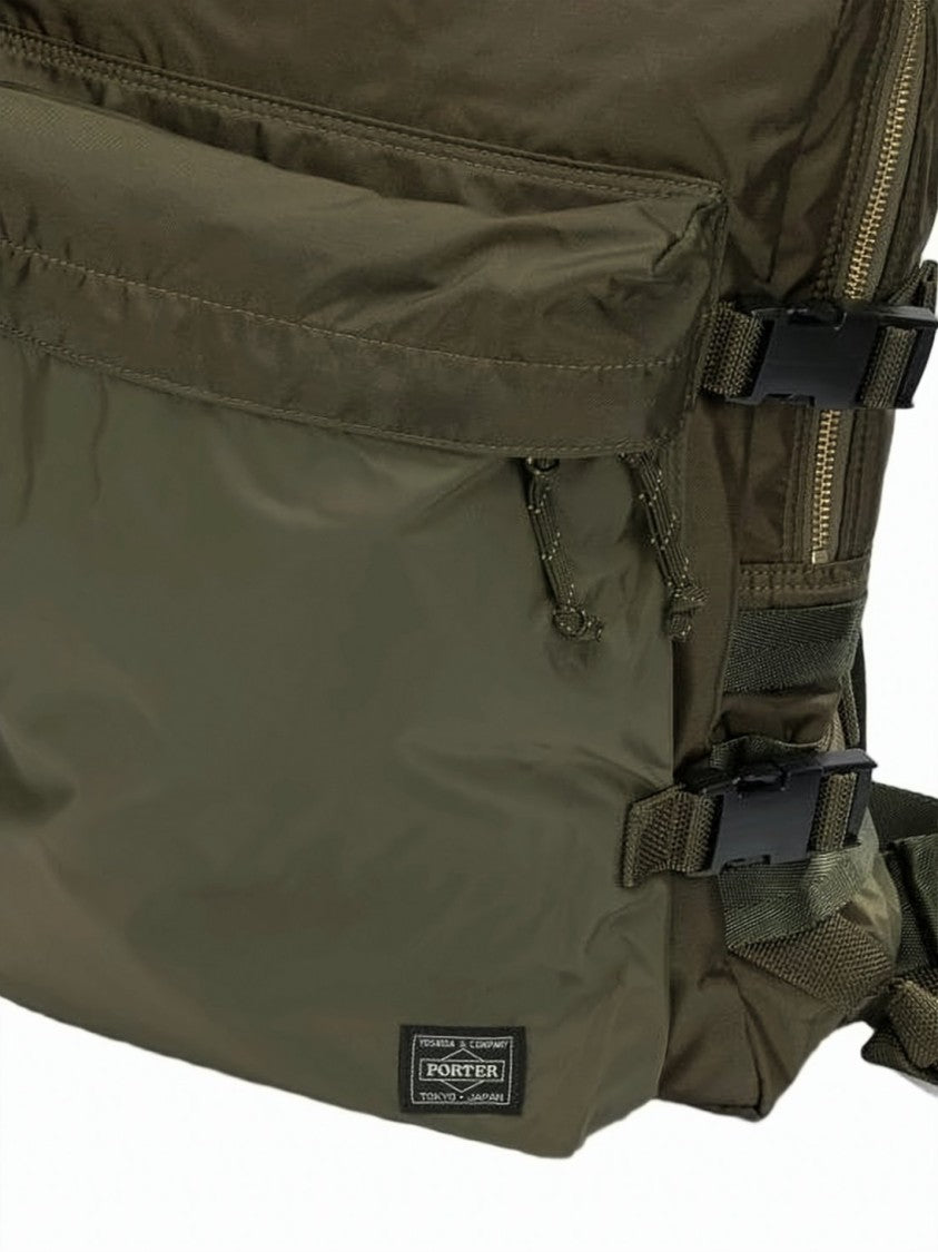 Porter Durable Olive Green Nylon Daypack With Spacious Design