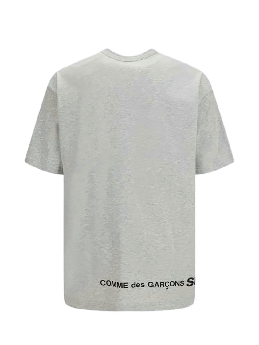 Comme Des Garçons Heathered Grey T-Shirt With Classic Crew Neckline