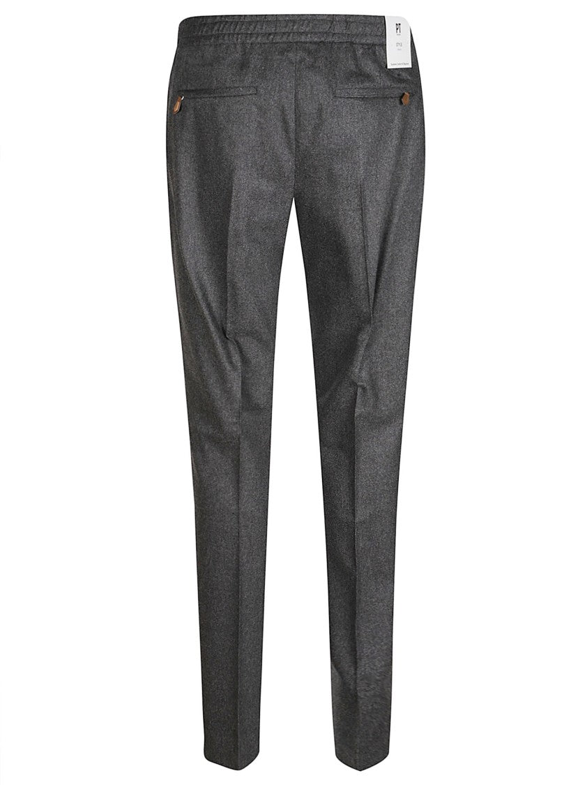 Pt Torino Tailored Textured Virgin Wool-Blend Pants