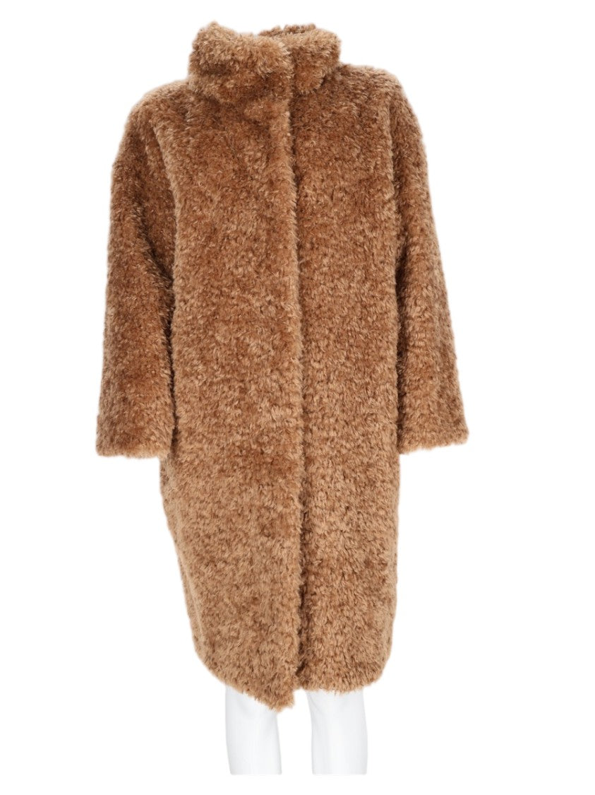Herno Beige Teddy High-Collar Coat
