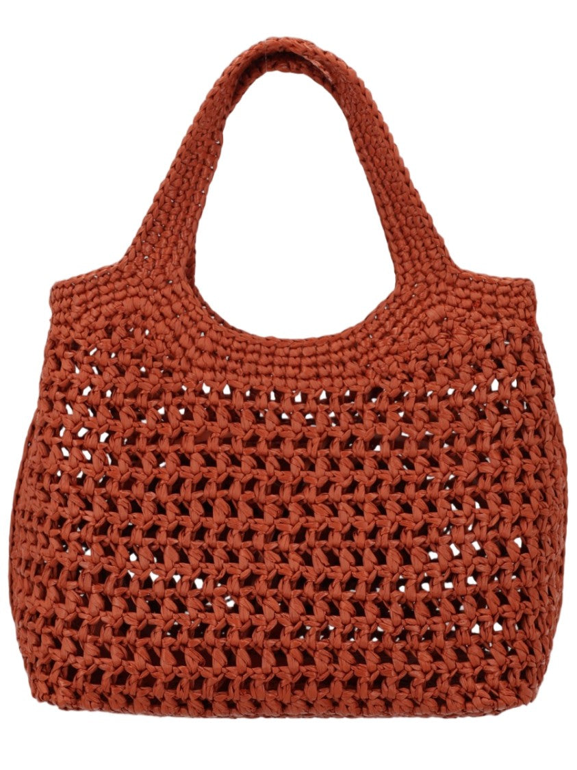 Tod's Handwoven Orange Tote Bag With Leather Patch