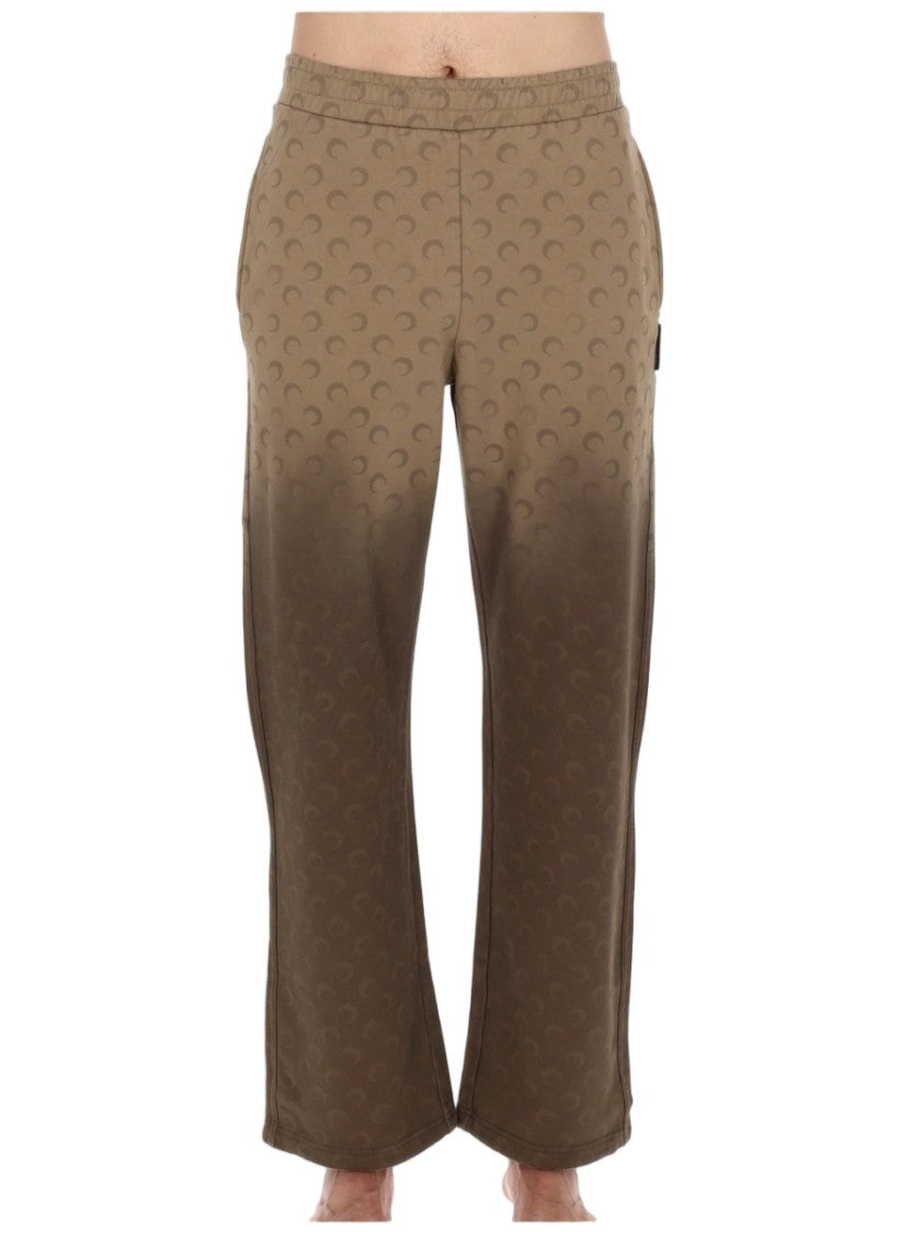 Marine Serre Gradient Brown Jogging Pants With Crescent Moon Pattern