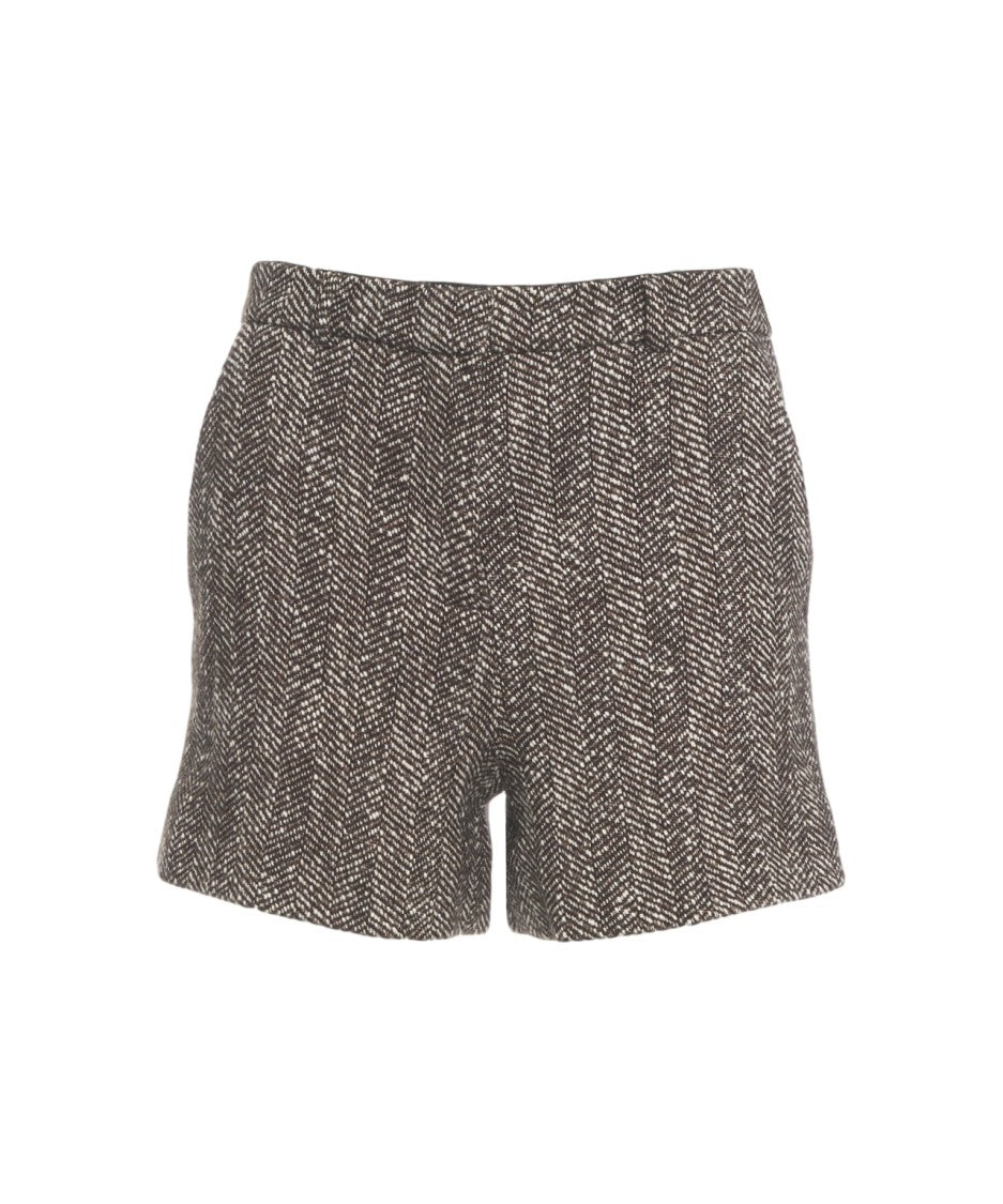 Loveshild 1979 High-Waisted Woven Herringbone 'Kimi' Shorts