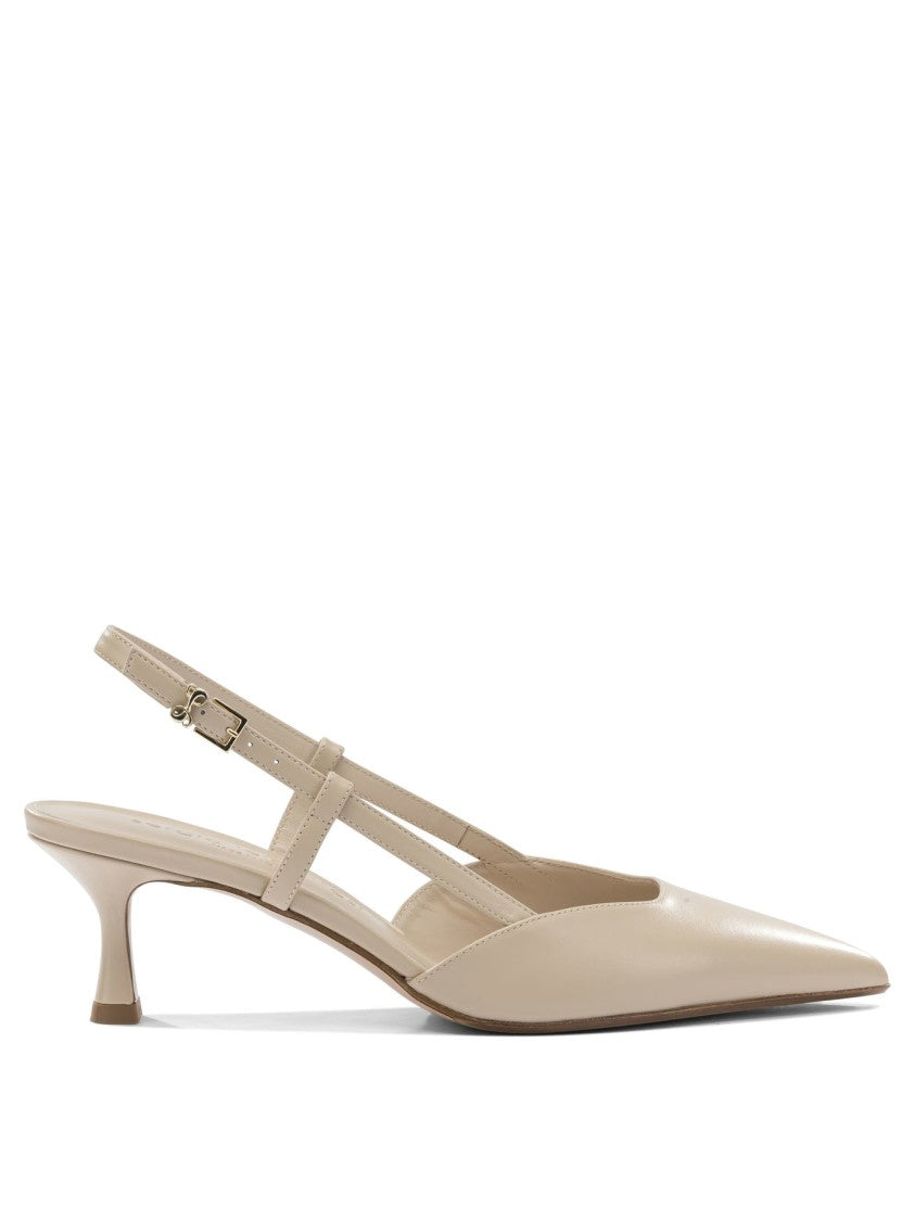 Sergio Levantesi Pointed Toe Heeled Pumps With Slingback Strap And Kitten Heel