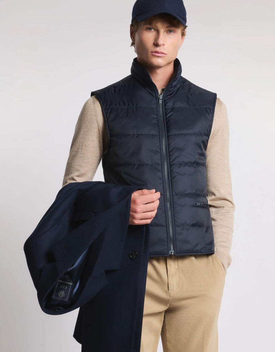 Fay Double-Breasted Structured Fay Coat With Notched Lapel