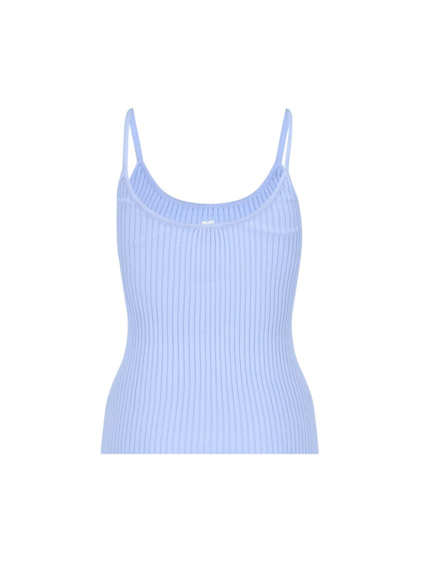 Courrèges Top, Light Blue, Thin Shoulder Straps, Round Neckline